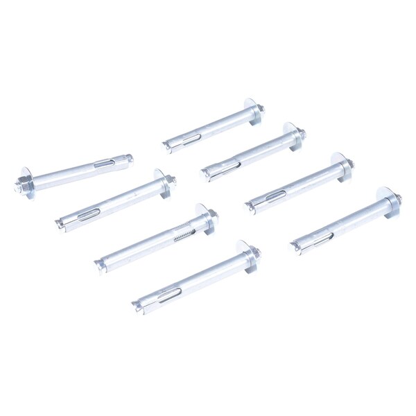 Vestil Sleeve Anchor, 1/2" Dia., 4" L, Steel Zinc Plated, 8 PK AS-124-8PK - main